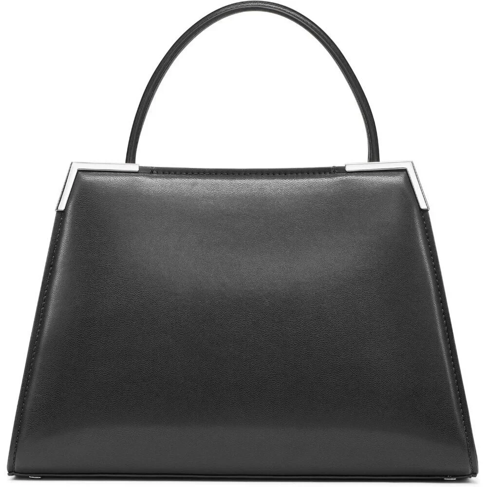 Leather Satchel Vegan Triple Compartment Bag for Women with Crossbody Strap
